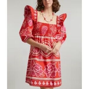 FARM Rio Bold Red and Pink Floral Mini Dress